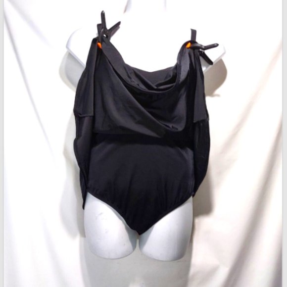 NWOT Cacique Swim Convertible Straps No-Wire Swim Dress Black Sz 12 - Picture 3 of 4
